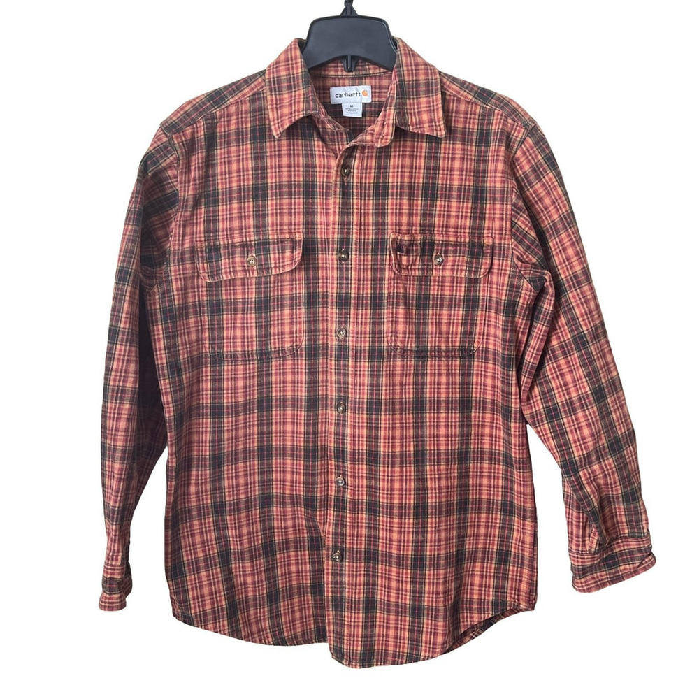 Carhartt Mens Medium Flannel Button Up Shirt Burnt Orange Heavyweight


Size Me